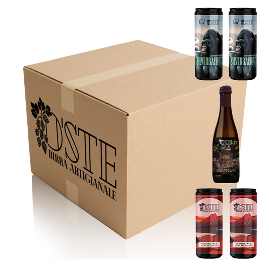 Box degustazione inverno da 5 birre artigianali: Imperial Stout ai gelsi neri, Strong Ale e Coffee Porter